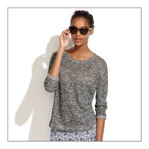 Madewell Relaxed Lightweight Linen Sweater 
in Marled Heather Gray